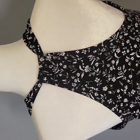 Krimson Klover Black White Floral Padded Shelf Bra Hidden Pocket Sundres Size L - Picture 4 of 15
